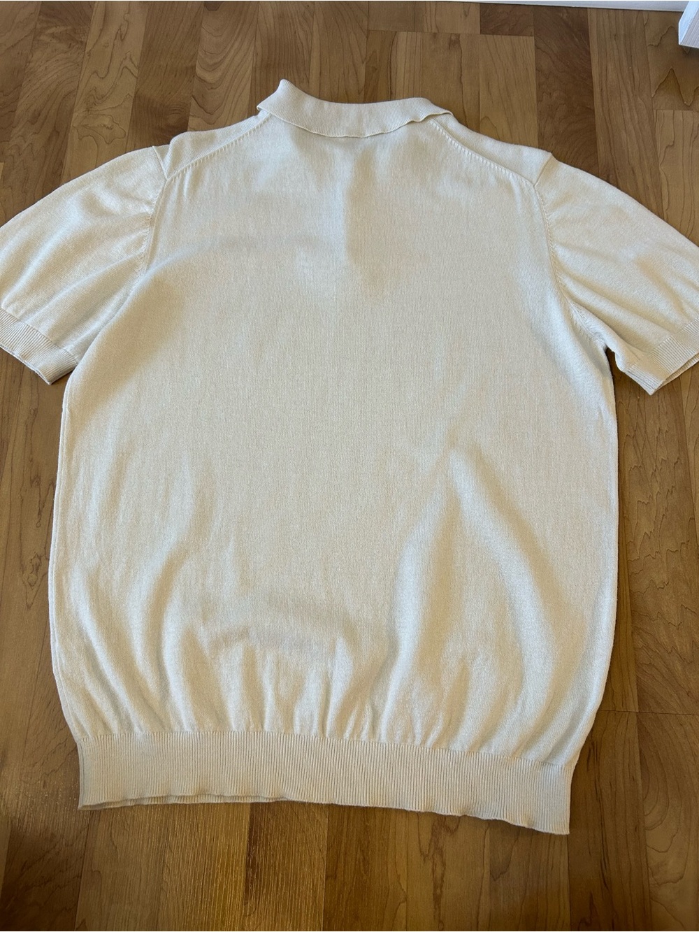 Paul Fredrick Men's Cream Knit Polo - Picture 8 of 8